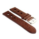 Soft Kalb-Nappa Rallye Uhrenarmband Modell Montreal-Rallye mocca 20 mm
