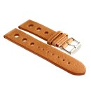 Soft Kalb-Nappa Rallye Uhrenarmband Modell Montreal-Rallye cognac 22 mm