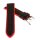 Silikon Carbon-Style Uhrenarmband Modell Hyper-Carbon schwarz-rot 24 mm