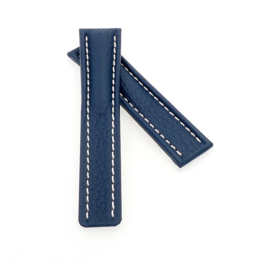 Büffelleder Uhrenarmband blau 20/18 mm kompatibel mit Breitling Falts