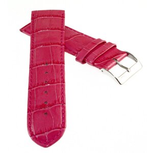 Feines Alligator Leder Uhrenarmband Modell Genf-71S NL himbeer 24 mm