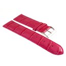 Feines Alligator Leder Uhrenarmband Modell Genf-71S NL himbeer 24 mm