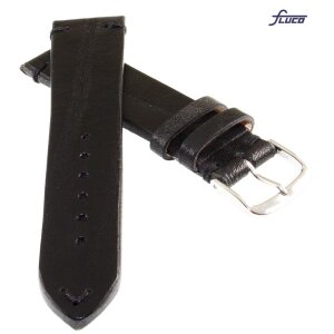 Fluco Antik Rindleder Uhrenarmband Modell Troja schwarz 22 mm Handarbeit
