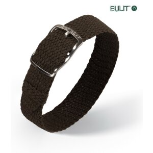 Eulit Perlon Durchzugs-Uhrenarmband Modell Kristall braun 12 mm