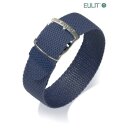 Eulit Perlon Durchzugs-Uhrenarmband Modell Kristall blau 18 mm
