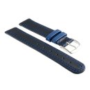 Kalbsleder Kinder-Uhrenarmband Modell Junior schwarz-blau 12 mm