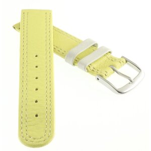 Kalbsleder Kinder-Uhrenarmband Modell Junior limette-gelb 14 mm